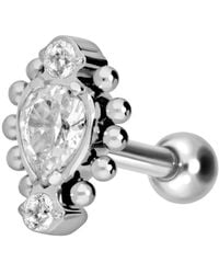 PIERCINGLINE - Titan Ohrpiercing Mit Innengewinde 3 Eingefasste - Lyst