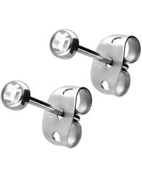 FILANGO - Titan Ohrstecker Flacher Kristall - Lyst