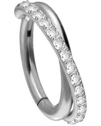 PIERCINGLINE - Titan Segmentring Clicker 2 Ringe Überkreuzt - Lyst
