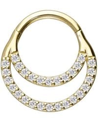 PIERCINGLINE - 14/18 Karat Segmentring Clicker Eingefasste - Lyst