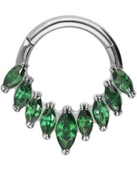 PIERCINGLINE - Titan Segmentring Clicker 9 Eingefasste Kristalle - Lyst