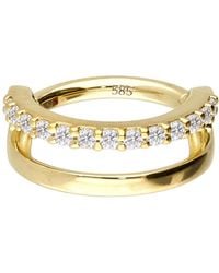 PIERCINGLINE - 14/18 Karat Segmentring Clicker Eingefasste - Lyst