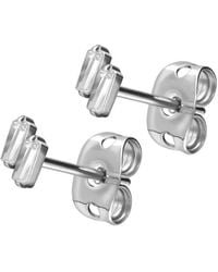 FILANGO - Titan Ohrstecker 2 Eingefasste Kristallrechtecke - Lyst