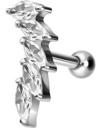 PIERCINGLINE - Titan Ohrpiercing Mit Innengewinde 5 Eingefasste - Lyst