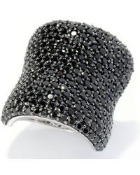 Size 7 Pinctore Platinum o/Silver 2.30ctw Black Spinel Band Ring 