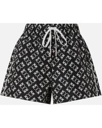 Pinko - Shorts With All-Over Love Birds Logo - Lyst