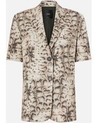 Pinko - Short-Sleeved Jacket With Snake Print - Lyst