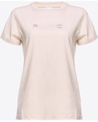 Pinko - T-Shirt Logostickerei , Regentag - Lyst