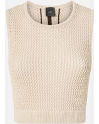 Pinko - Sleeveless Crop Top With Bands On The Back - Lyst