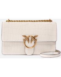 Pinko - Bolso Bandolera Mediano Love Bag One De Piel Con Estampado De Cocodrilo - Lyst