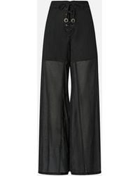 Pinko - Lightweight Trousers With Laces And Texan Details - Lyst