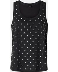 Pinko - Mesh Vest Top With Mirror Detail - Lyst