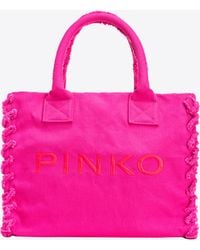 Pinko - Beach Shopper In Recycled Canvas - Lyst
