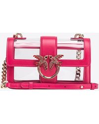 Pinko - Mini Love Bag One Light Transparent Galleria, Fuchsia+Transparent-Hellgold - Lyst