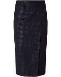 Pinko - Fully Rhinestoned Calf-Length Wrap Skirt - Lyst