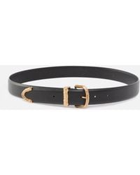 Pinko - Leather Belt With-Tone Hardware, 3Cm - Lyst