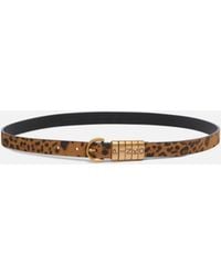Pinko - Suede Belt With Leopard Print, 2Cm - Lyst