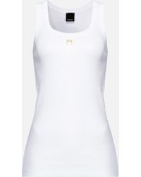 Pinko - Tank Top With Love Bird Embroidery - Lyst
