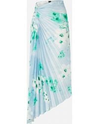 Pinko - Pleated Midi Skirt With Floral Print - Lyst
