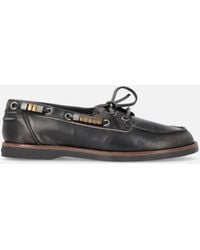 Pinko - Leather Moccasins With Jewel Details - Lyst