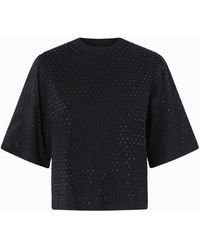 Pinko - T-Shirt With Rhinestones And Logo - Lyst