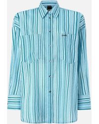 Pinko - Striped Cotton Shirt With Pockets - Lyst