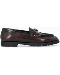 Pinko - Leather Loafers With Logo And Lug Sole - Lyst
