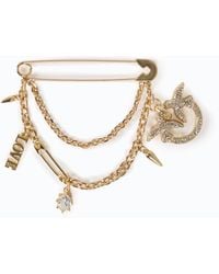 Pinko - Jewel Brooch With Two Chains And Charm - Lyst