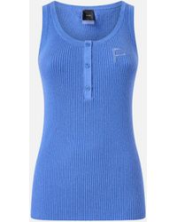 Pinko - Ribbed Sleeveless Top With Monogram - Lyst