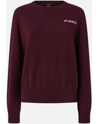 Pinko - Sweater With Love Birds Maxi-logo - Lyst