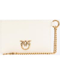 Pinko - Leather Card Holder With Chain - Lyst