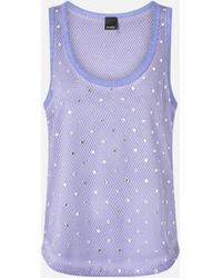 Pinko - Mesh Vest Top With Mirror Detail - Lyst