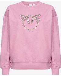 Pinko - Sweatshirt With Love Birds Embroidery - Lyst