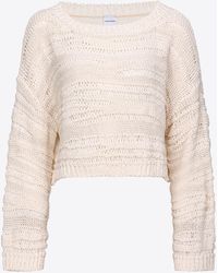 Pinko - Short Cotton-blend Sweater - Lyst