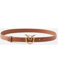 Pinko - Love Birds Thin Leather Belt 2Cm - Lyst