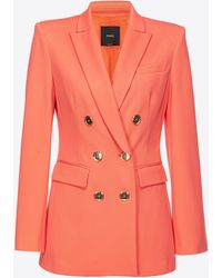 Pinko - Double-breasted Blazer With Metal Buttons - Lyst