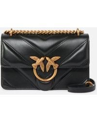 Pinko - Love Bag Mini Chevron-quilted Nappa Leather Crossbody Bag - Lyst