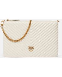 Pinko - Small Quilted Nappa Leather Envelope Bag, +-Antique - Lyst