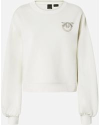 Pinko - Sweatshirt With Wide Sleeves And Bejewelled Love Birds Embroidery - Lyst