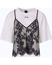 Pinko - T-Shirt With Lace Top - Lyst