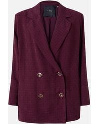 Pinko - Double-Breasted Jacket With Tie Motif - Lyst