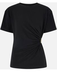 Pinko - T-Shirt With Draping And Detail - Lyst
