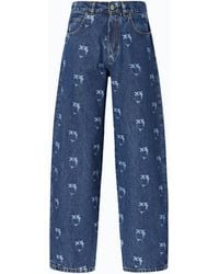 Pinko - Jeans With All-Over Love Birds Logo - Lyst