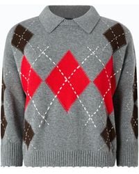 Pinko - Wool And Cashmere Sweater With Diamond Motif - Lyst