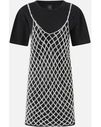 Pinko - Mini T-shirt Dress With Sequinned Slip - Lyst