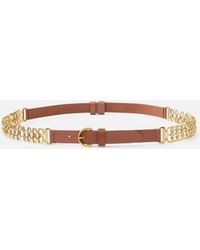 Pinko - Belt With Chain Insert, 2 Cm - Lyst