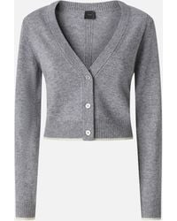Pinko - Cardigan Mit V-Ausschnitt, Denkmal-Grau Gr - Lyst