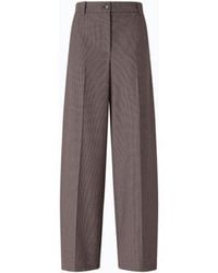 Pinko - Barrel-Fit Trousers With Micro Houndstooth Motif - Lyst
