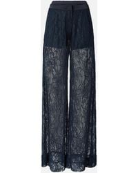 Pinko - Wide-Leg Lace Trousers - Lyst