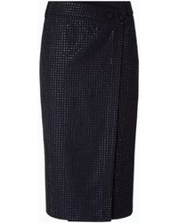 Pinko - Fully Rhinestoned Calf-Length Wrap Skirt - Lyst